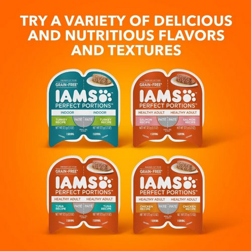 Iams Perfect Portions Healthy Adult Tuna Pate Wet Cat Food Tray