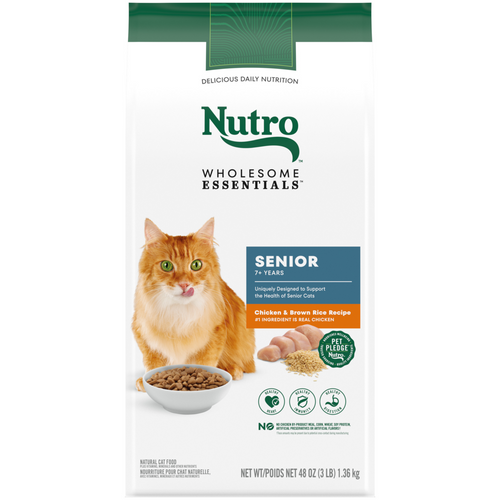 Nutro Wholesome Essentials Senior Cat Chicken and Brown Rice Dry Cat Food