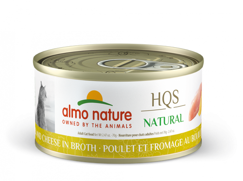 Almo Nature HQS Natural Cat Grain Free Chicken and Cheese In Broth Canned Cat Food