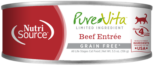 PureVita Grain Free 96% Real Beef Entree Canned Cat Food