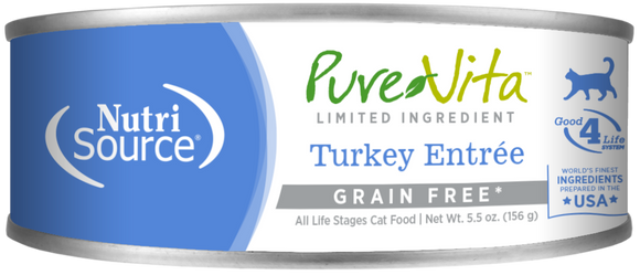 PureVita Grain Free 96% Real Turkey Entree Canned Cat Food