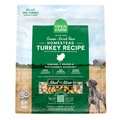 Open Farm Grain Free Homestead Turkey Morsels Freeze Dried Raw Dog Food