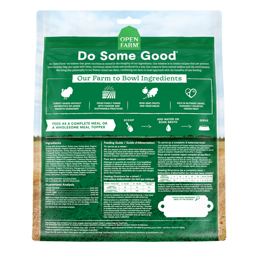 Open Farm Grain Free Homestead Turkey Morsels Freeze Dried Raw Dog Food