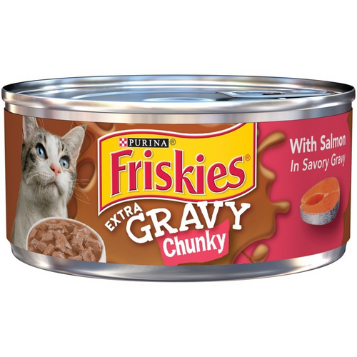 Friskies Extra Gravy Chunky with Salmon in Savory Gravy Canned Cat Food