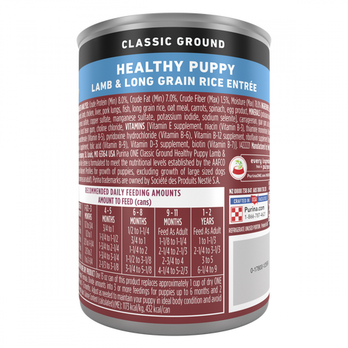 Purina ONE SmartBlend Classic Healthy Puppy Ground Lamb & Long Grain Rice Canned Dog Food