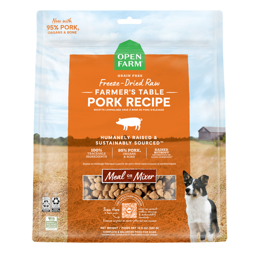 Open Farm Grain Free Farmer's Table Pork Morsels Freeze Dried Raw Dog Food