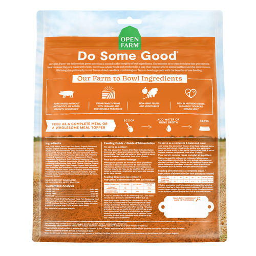 Open Farm Grain Free Farmer's Table Pork Morsels Freeze Dried Raw Dog Food