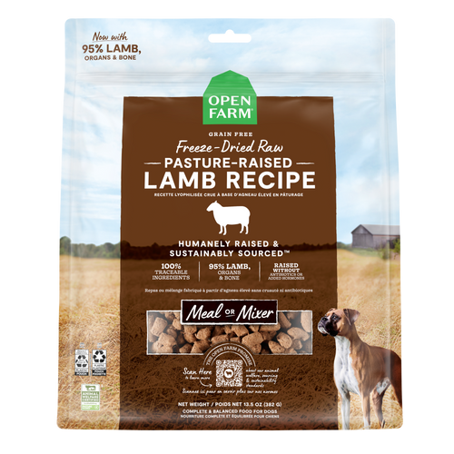 Open Farm Grain Free Pasture Raised Lamb Morsels Freeze Dried Raw Dog Food