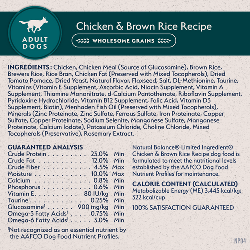 Natural Balance Limited Ingredient Dry Dog Food, Chicken & Brown Rice Recipe