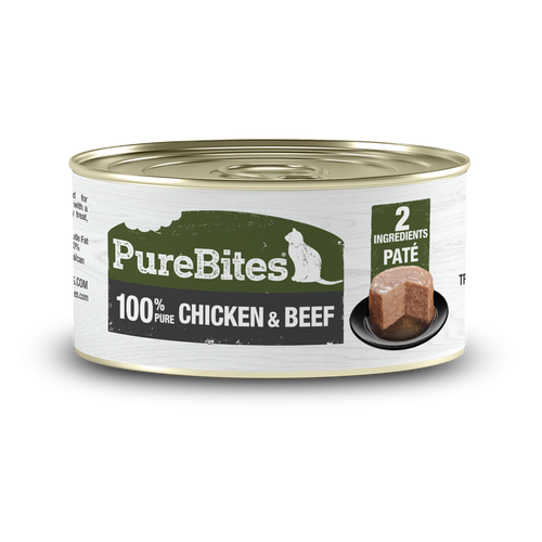 PureBites 100% Pure Chicken & Beef Pate Cat Treat