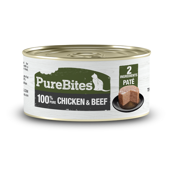 PureBites 100% Pure Chicken & Beef Pate Cat Treat