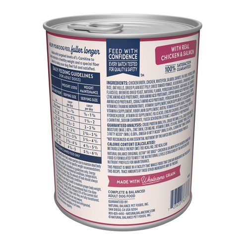 Natural Balance Original Ultra Fat Dogs Wet Dog Food, Chicken & Salmon Recipe in Broth
