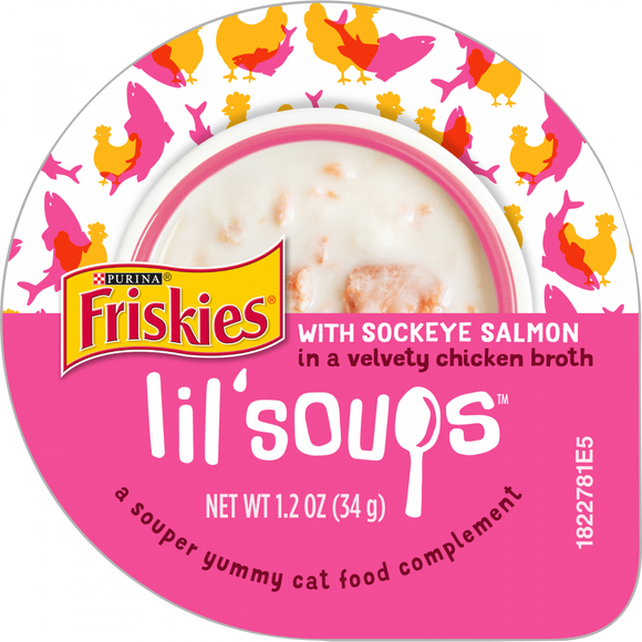 Friskies Natural Grain-Free Lil' Soups With Sockeye Salmon In Chicken Broth Cat Food Compliment