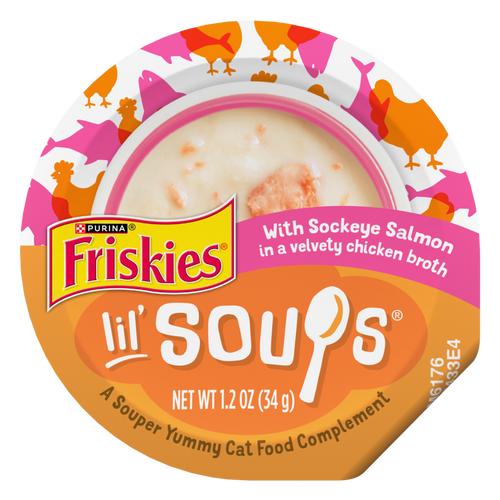 Friskies Lil' Soups Grain Free Sockeye Salmon in Chicken Broth Wet Cat Food