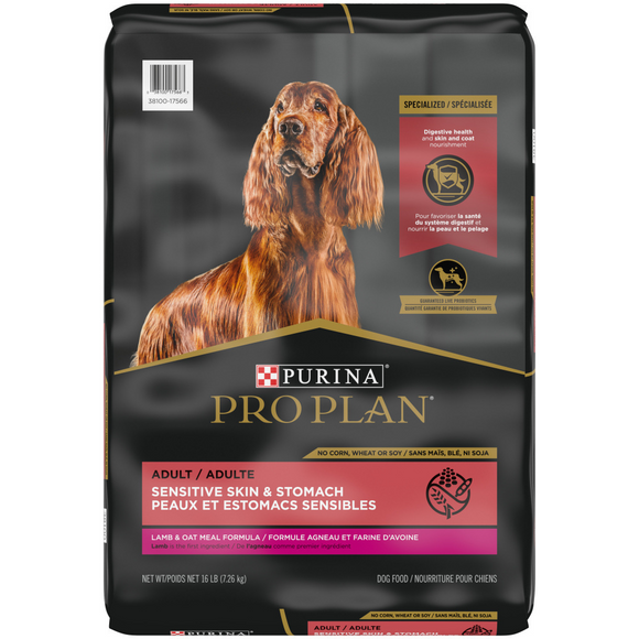 Purina Pro Plan Sensitive Skin & Sensitive Stomach Lamb & Oat Meal Formula Dry Dog Food