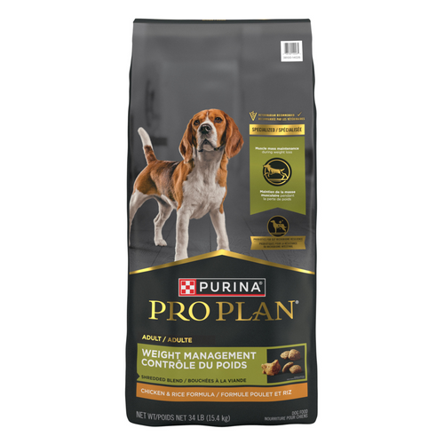 ProPlan Shredded Blend Weight Management Chicken and Rice Dry Dog Food