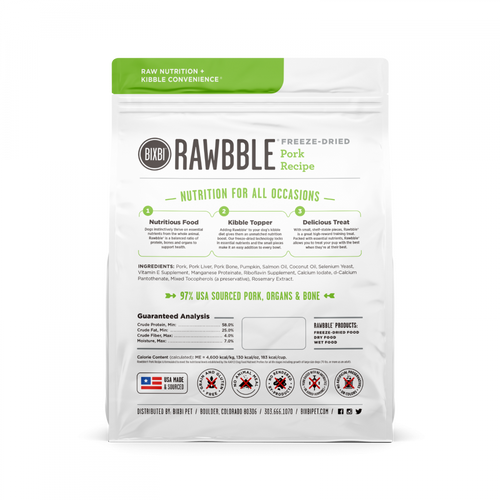 BIXBI Rawbble Freeze Dried Pork