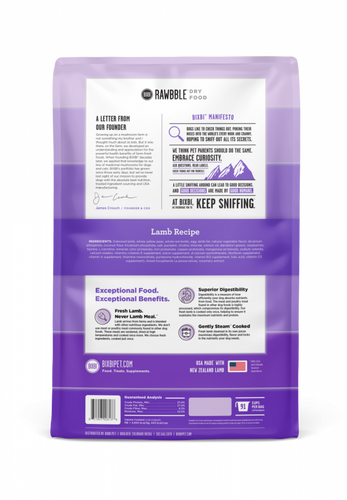 Bixbi Rawbble Kibble Grain Free Lamb Dog Food