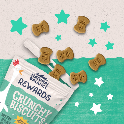 Natural Balance Rewards Crunchy Biscuits Dog Treats for Small Breeds with Real Chicken