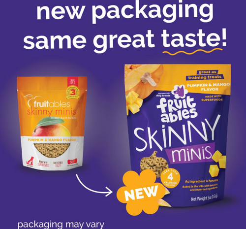 Fruitables Chewy Skinny Minis Pumpkin Mango Flavor Dog Treats