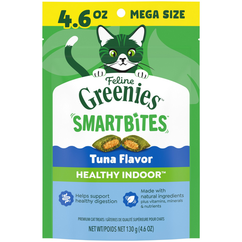 Greenies Feline SmartBites Healthy Indoor Natural Tuna Flavor Soft & Crunchy Adult Cat Treats