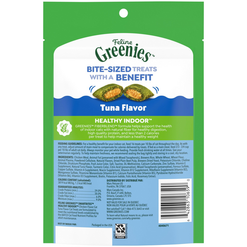 Greenies Feline SmartBites Healthy Indoor Natural Tuna Flavor Soft & Crunchy Adult Cat Treats