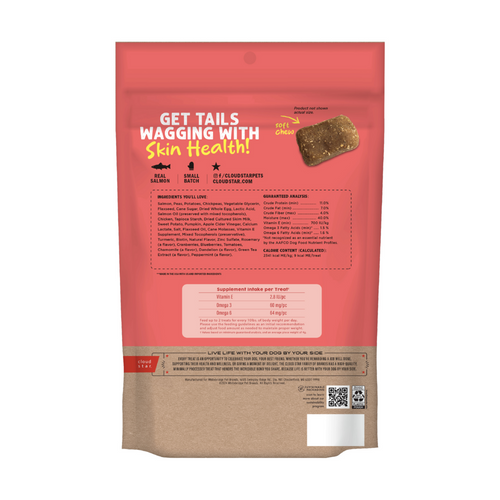 Cloud Star Dynamo Dog Functional Soft Chews Skin and Coat Salmon Dog Treats