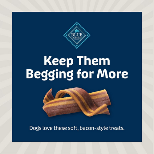 Blue Buffalo Sizzlers Natural Soft Dog Treats, Bacon-Style Soft-Moist Dog Treats with Real USA Pork, Original Flavor