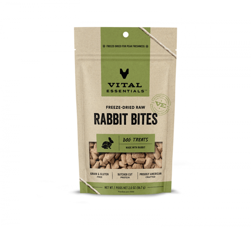 Vital Essentials Freeze Dried Rabbit Bites Vital Treats for Dogs