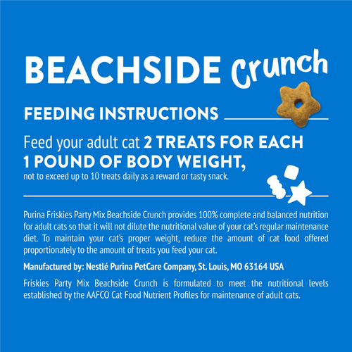 Friskies Party Mix Beachside Crunch Shrimp Crab and Tuna Cat Treats Canister