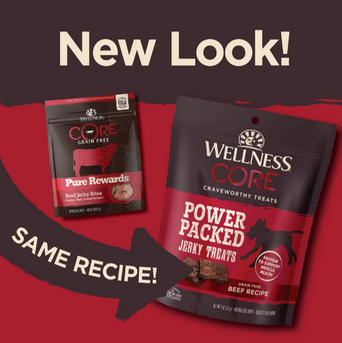 Wellness CORE Natural Grain Free Pure Rewards Beef Recipe Jerky Bites Dog Treats