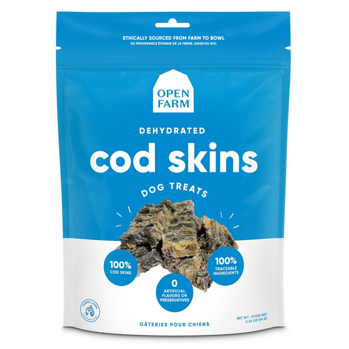 Open Farm Dehydrated Grain Free Cod Skins Dog Treats