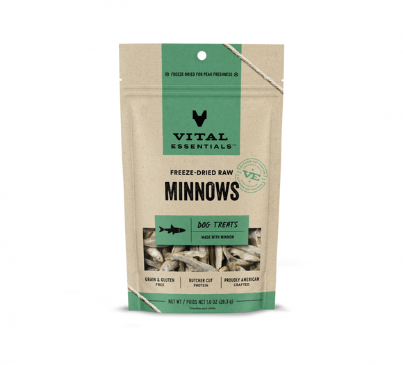 Vital Essentials Freeze Dried Grain Free Minnows Treats for Dogs