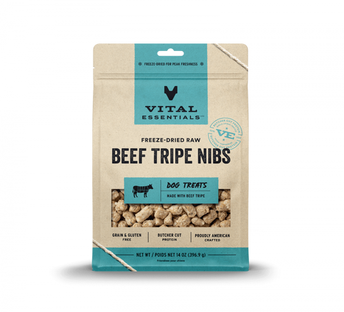 Vital Essentials Freeze Dried Beef Tripe Nibblets Grain Free Limited Ingredient Dog Treats