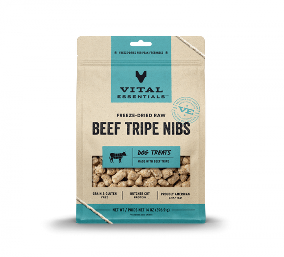 Vital Essentials Freeze Dried Beef Tripe Nibblets Grain Free Limited Ingredient Dog Treats