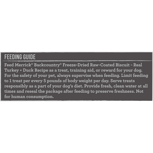 Merrick Backcountry Grain Free Turkey & Duck Recipe Freeze Dried Raw Coated Biscuit Dog Treats