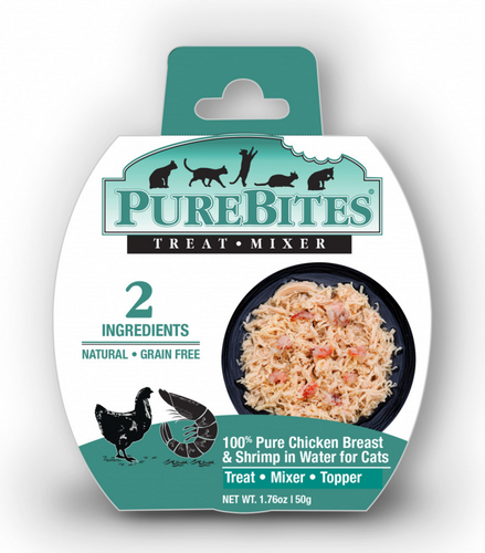 PureBites Mixers Chicken Breast & Wild Ocean Shrimp in Water Cat Food Topper Treat