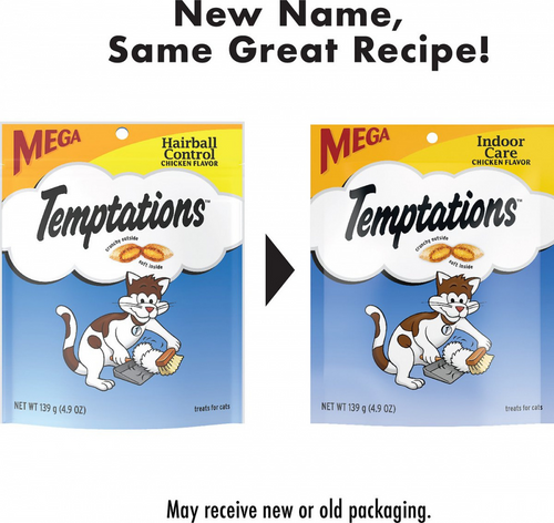 Temptations Indoor Care Crunchy and Soft Cat Treats, Chicken Flavor Cat Treats