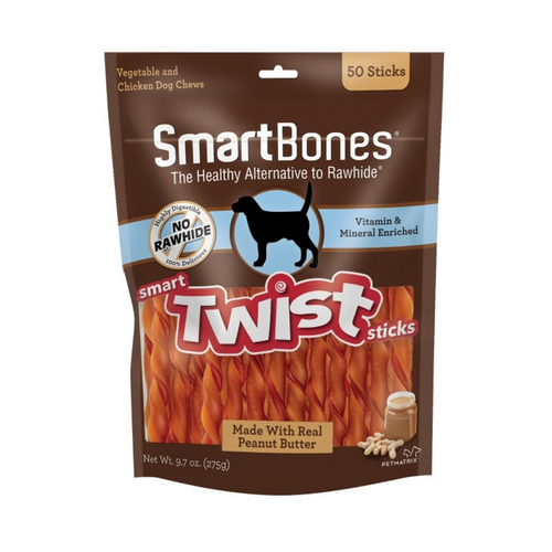 SmartBones Twists Peanut Butter Dog Treat