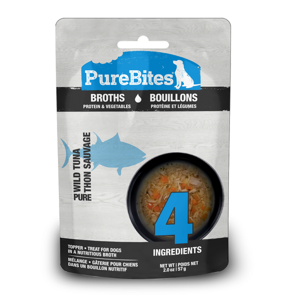 PureBites Broths Dog Treat Topper Tuna & Vegetables