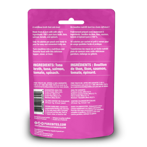 PureBites Broths Tuna, Salmon & Vegetables Cat Treat/Topper