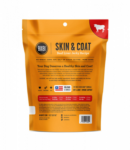 Bixbi Skin & Coat Beef Liver Jerky Dog Treats
