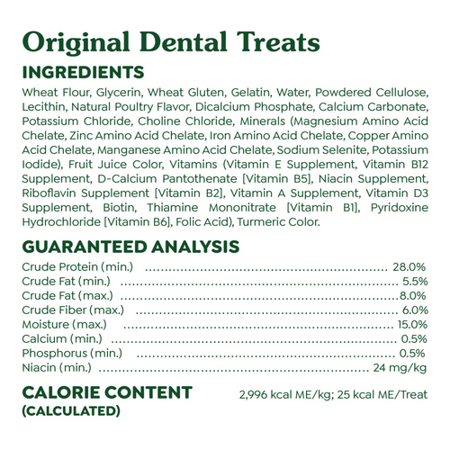 Greenies Adult Natural Dental Dog Treats Teenie Size, Original Flavor