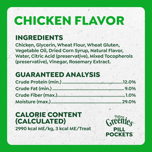 Greenies Pill Pockets Feline Chicken Flavor Cat Treats
