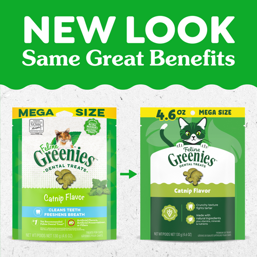 Feline Greenies Adult Natural Dental Care Catnip Flavor Cat Treats
