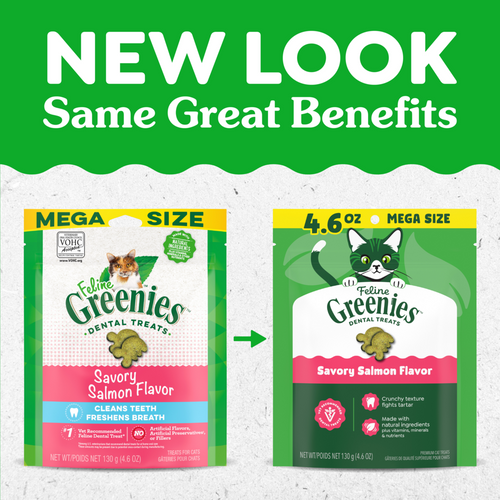 Feline Greenies Adult Natural Dental Care Savory Salmon Flavor Cat Treats