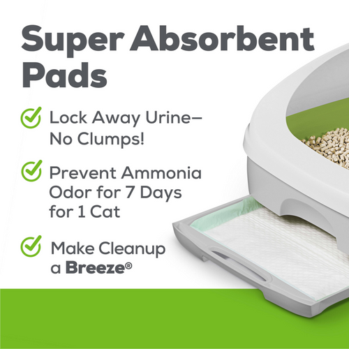 Tidy Cats Litter Box System, Breeze System Starter Kit Litter Box, Litter Pellets & Pads