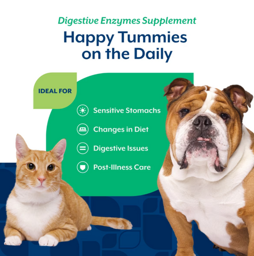 NaturVet Digestive Enzymes Powder with Prebiotics and Probiotics for Dogs and Cats