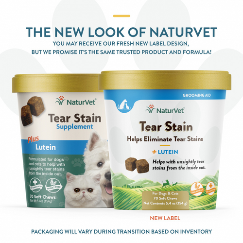 NaturVet Tear Stain Plus Lutien Functional Soft Chews for Dogs and Cats