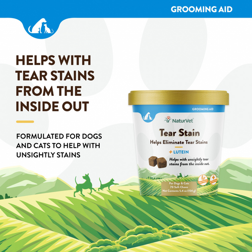 NaturVet Tear Stain Plus Lutien Functional Soft Chews for Dogs and Cats